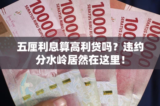 武汉五厘利息算高利贷吗？违约分水岭居然在这里！