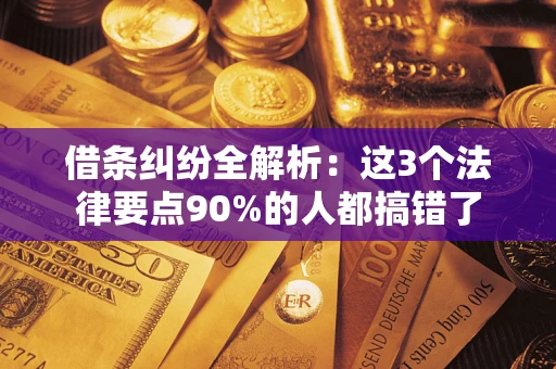 武汉借条纠纷全解析：这3个法律要点90%的人都搞错了