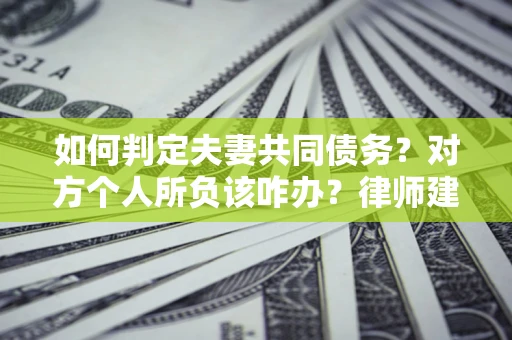 武汉如何判定夫妻共同债务？对方个人所负该咋办？律师建议