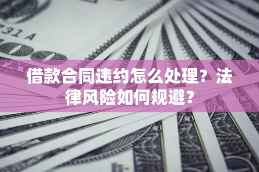 武汉借款合同违约怎么处理？法律风险如何规避？